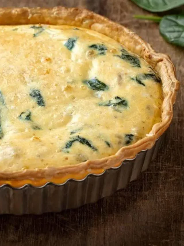 Quiche de espinafre e queijo