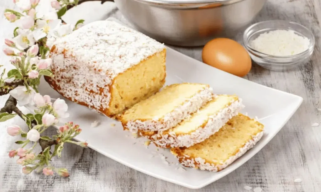 Bolo de abacaxi com coco