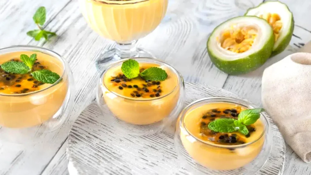 Flan de mel e maracujá 