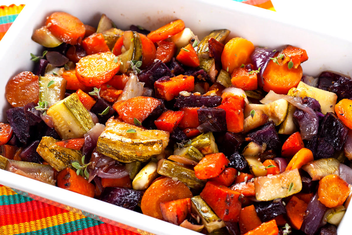 Legumes ao forno temperados