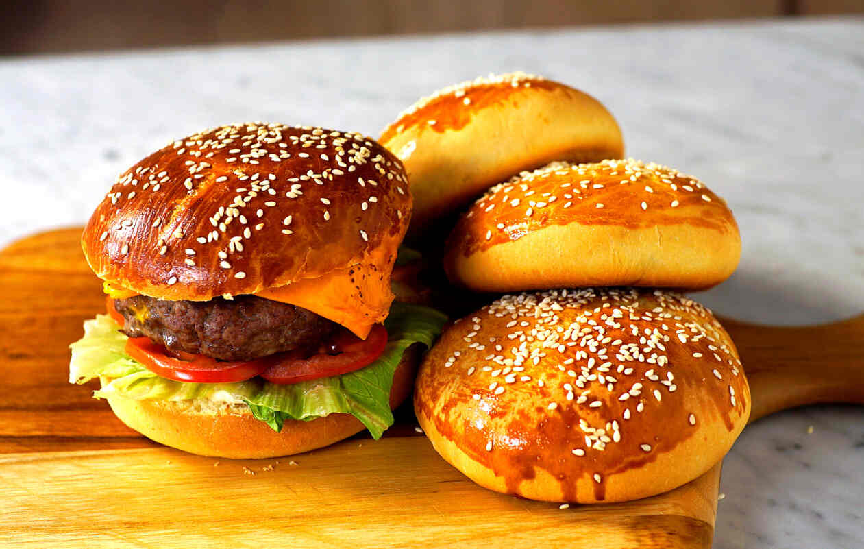 Pão de hambúrguer caseiro