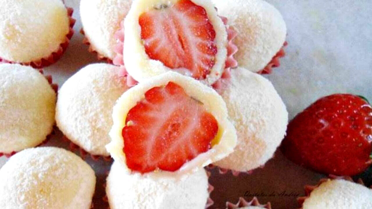 Bombom de ninho com morango