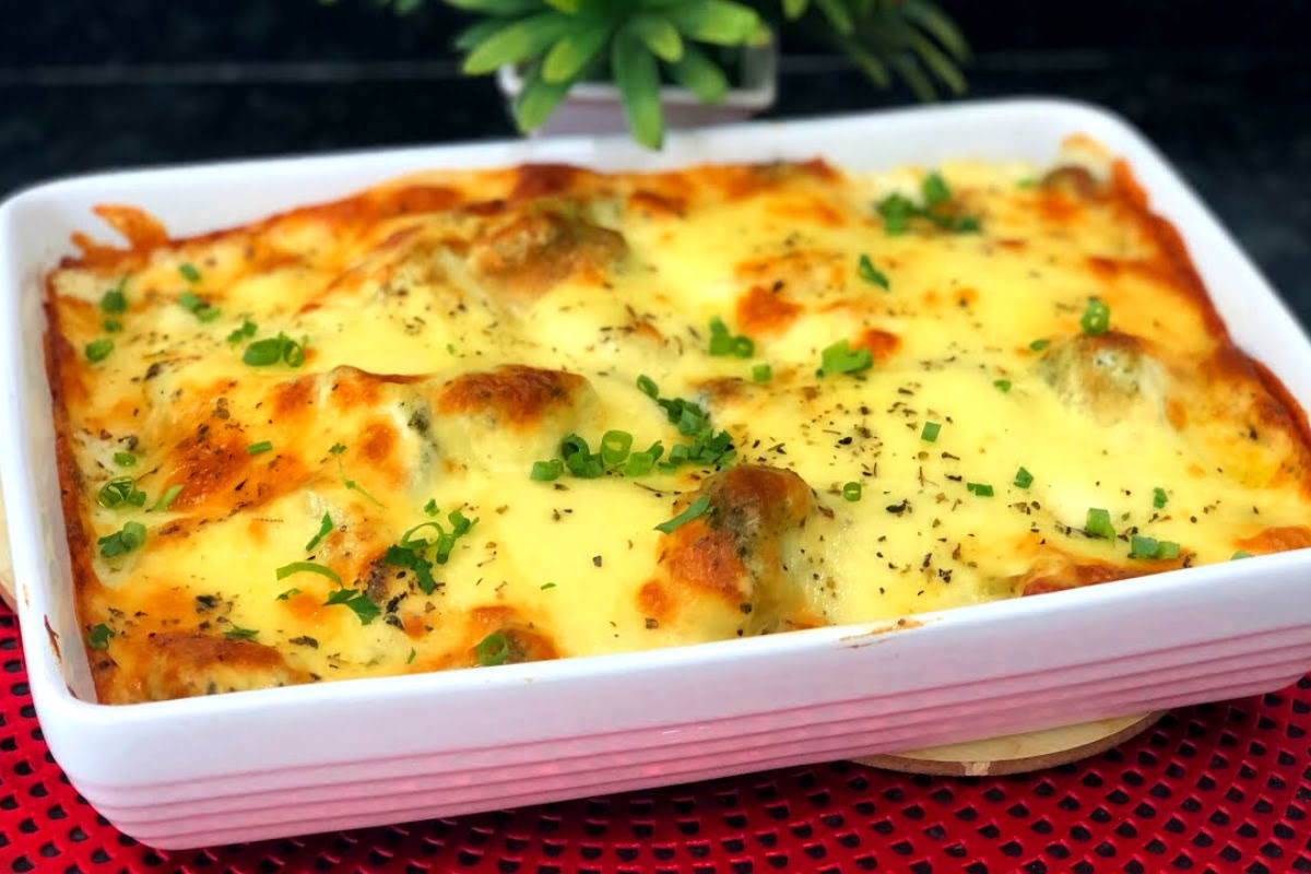 Brócolis gratinado no forno