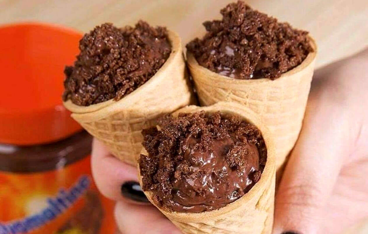 Cone trufado com ovomaltine