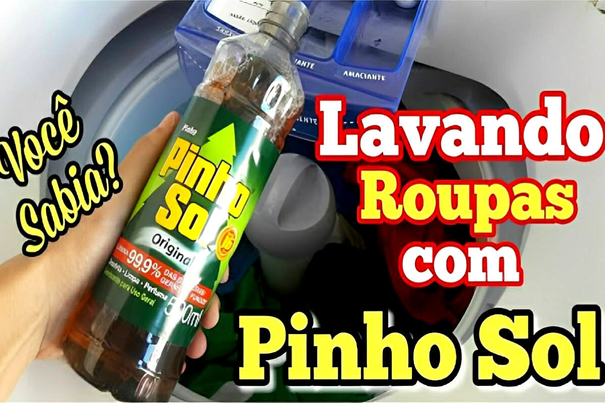 Pinho Sol na máquina de lavar