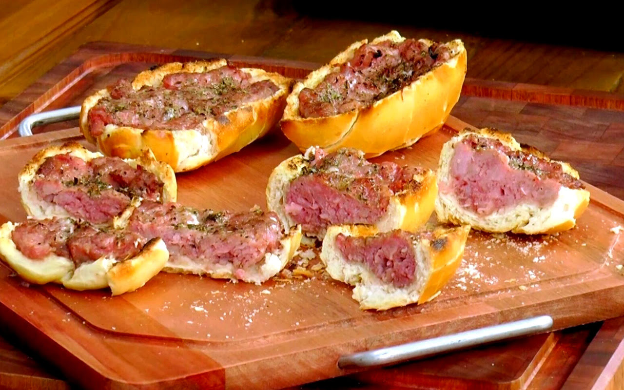 pão de alho com linguiça