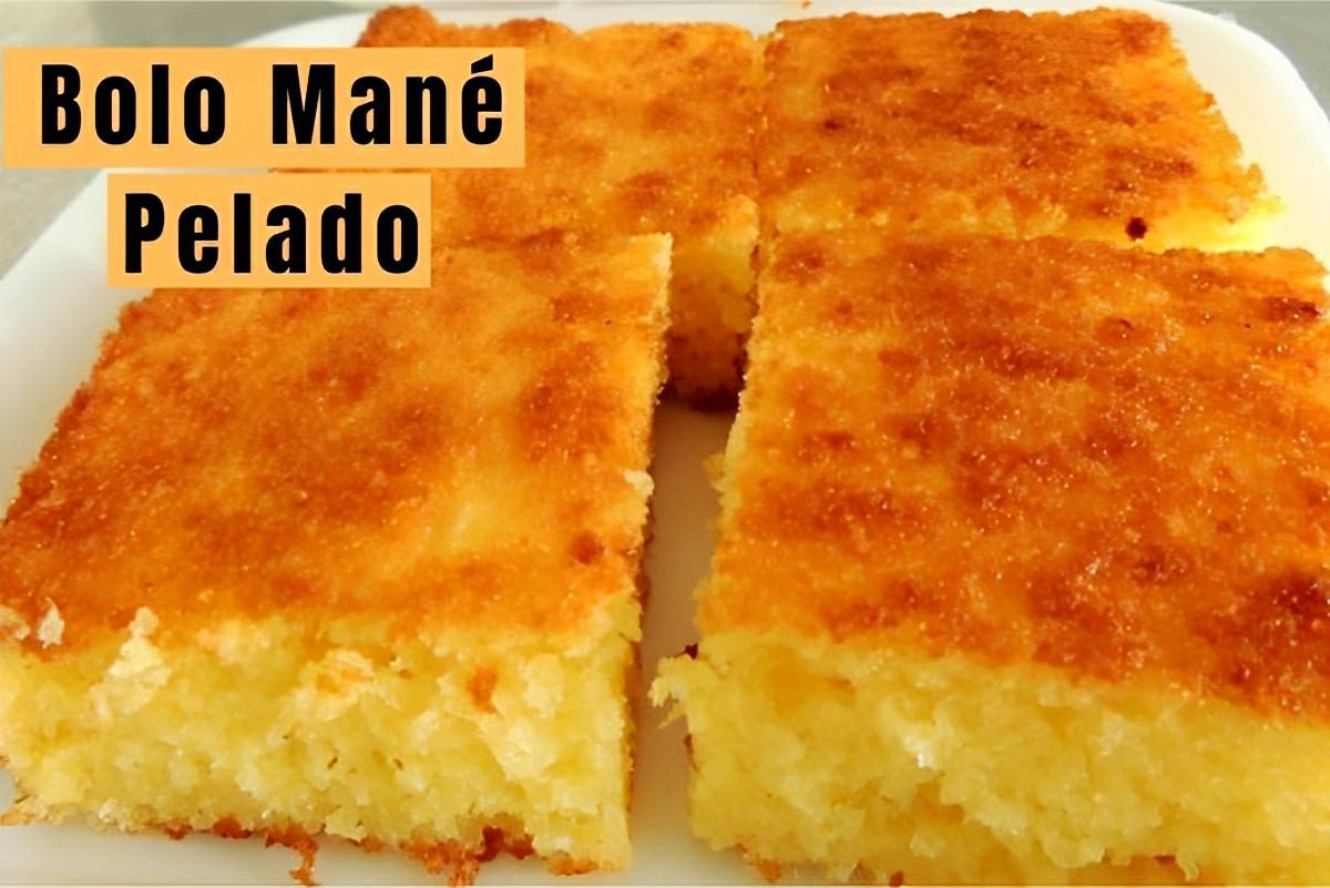 Bolo mané pelado de mandioca