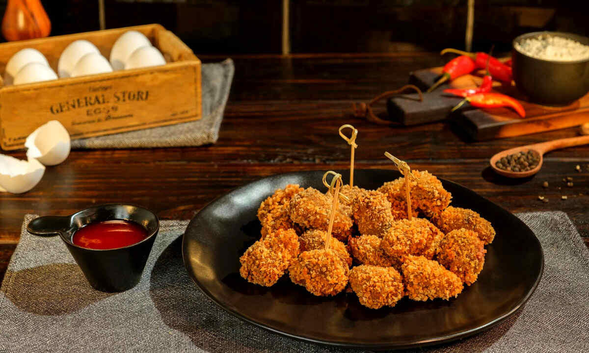 Pipoca de frango empanado