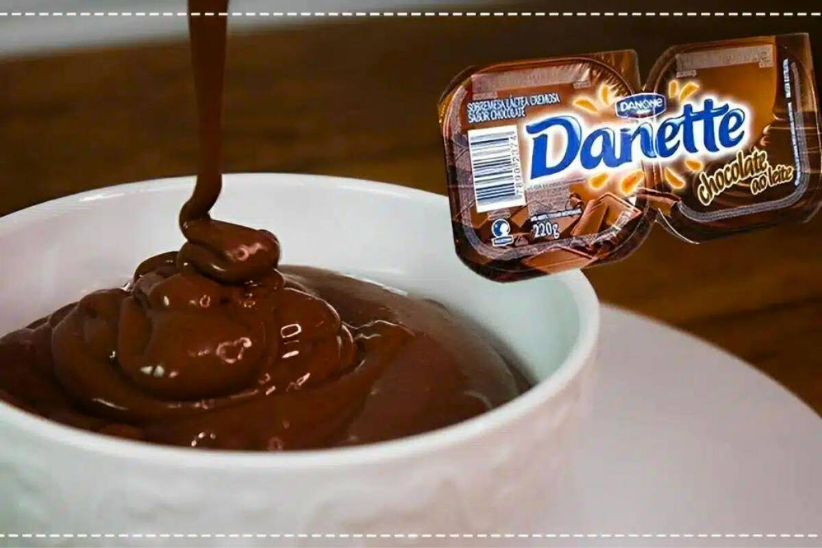 Danette caseiro de chocolate ao leite