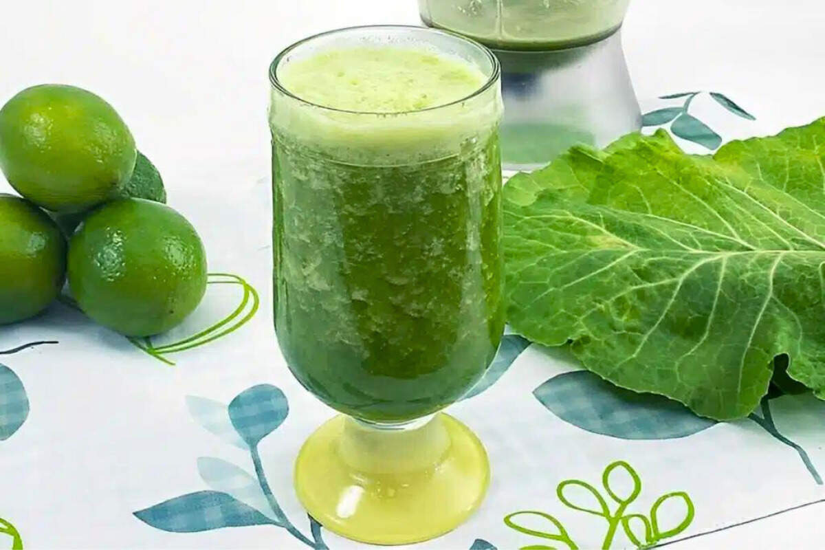 Suco detox com couve e limão