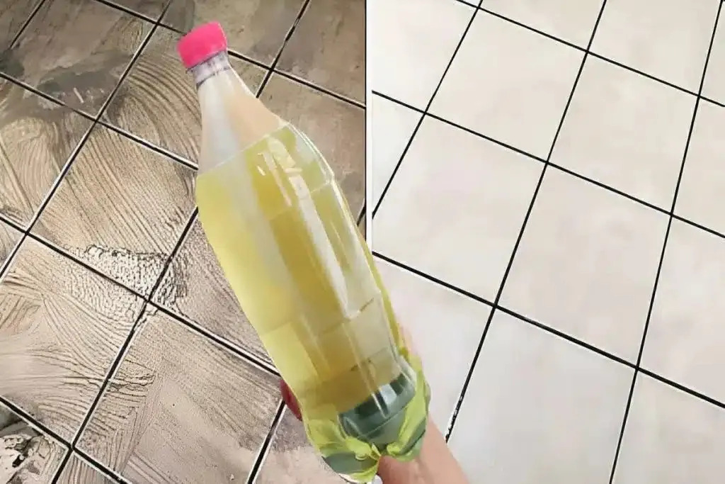 Mistura para limpar piso sujo