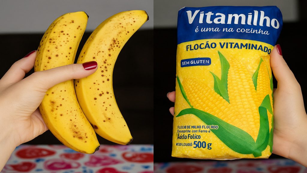 Receita da de banana e flocão de milho